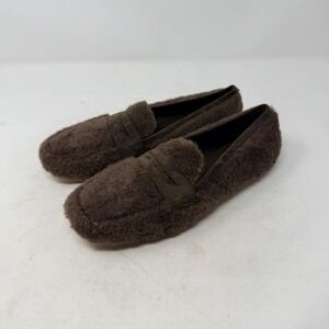 Haven Well Within Brown Faux Fur Penny Loafers Cozy Slip On Shoes Size 6
